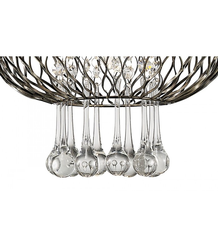 Medium Ceiling Pendant 1 Light Antique Brass, Clear Glass - 7