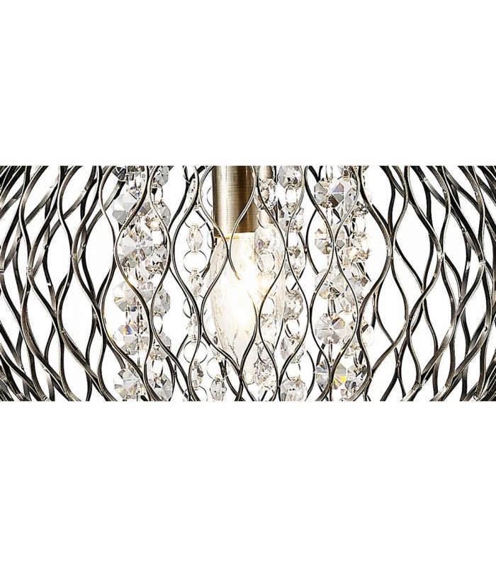 Medium Ceiling Pendant 1 Light Antique Brass, Clear Glass - 8