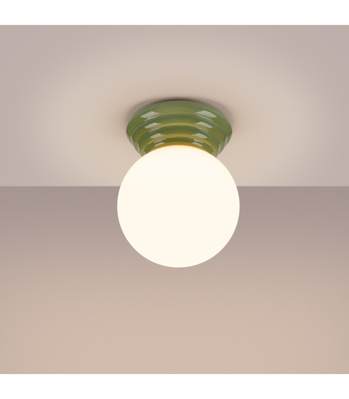 Zori Bathroom Ceiling Light Olive Green 1x G9IP44-2