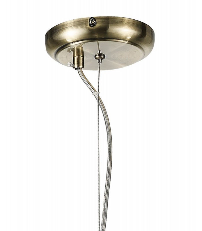Large Ceiling Pendant 1 Light Antique Brass, Clear Glass - 4