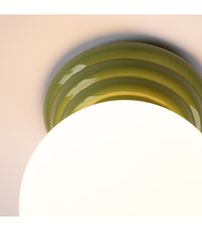 Zori Bathroom Ceiling Light Olive Green 1x G9IP44-5