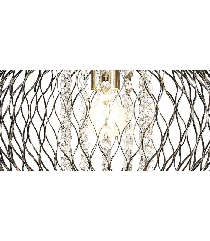 Large Ceiling Pendant 1 Light Antique Brass, Clear Glass - 8