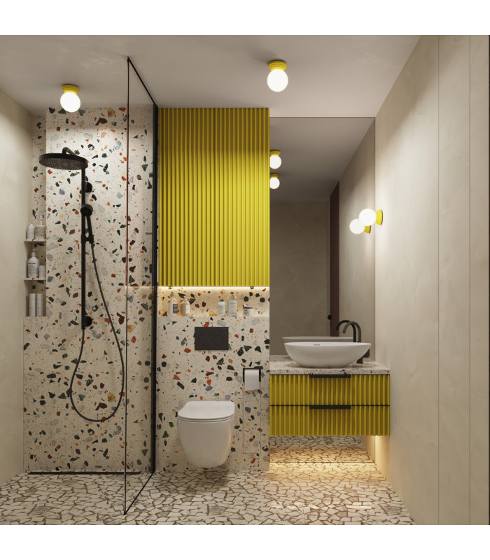 Zori Bathroom Ceiling Light Yellow 1x G9IP44-12