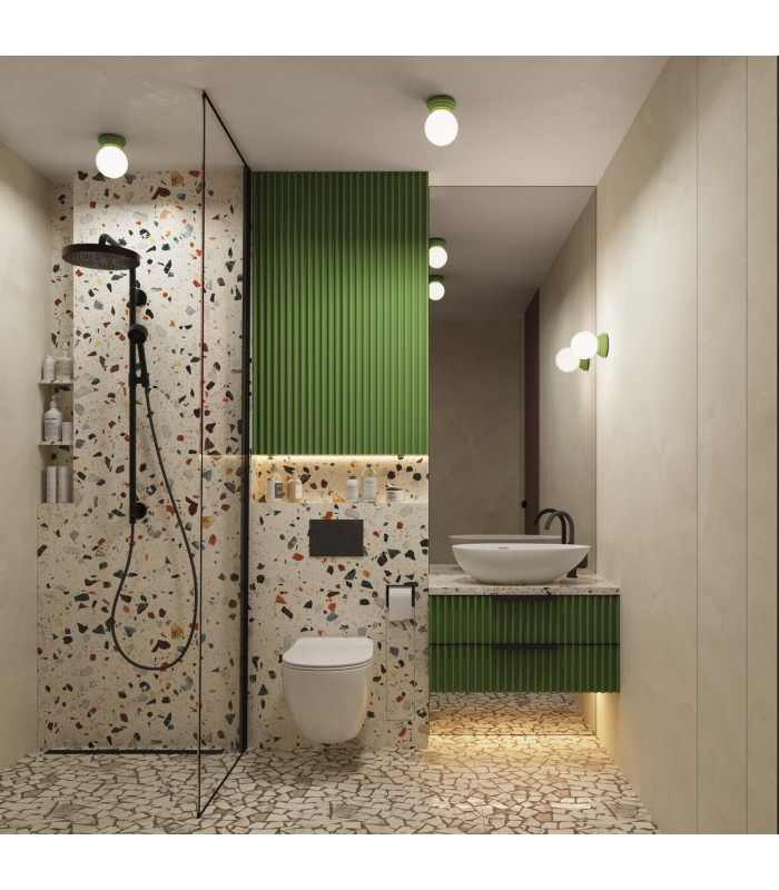 Zori Bathroom Ceiling Light Olive Green 1x G9IP44-12