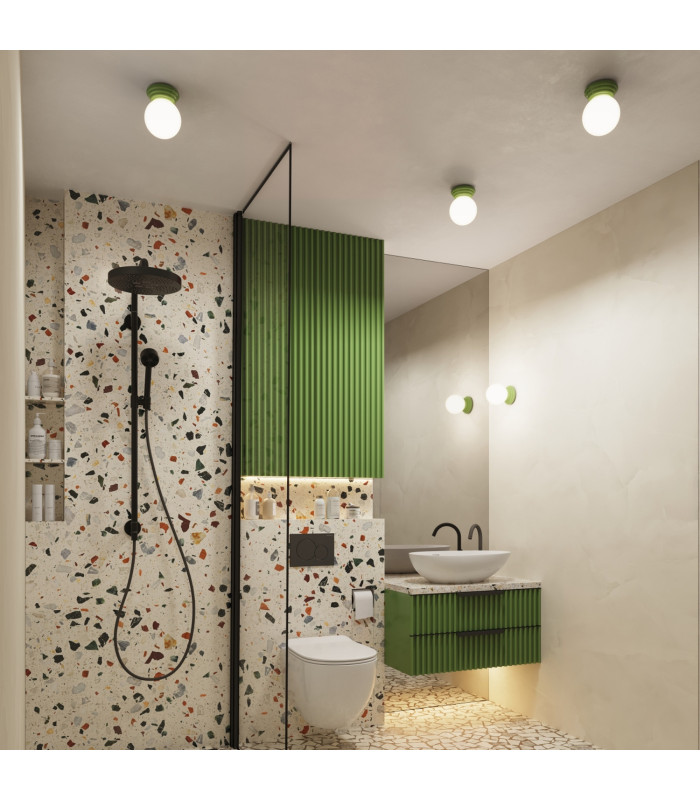 Zori Bathroom Ceiling Light Olive Green 1x G9IP44-13