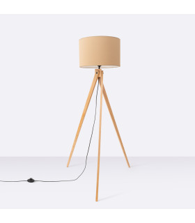 Natt Tripod Floor Lamp Taupe Natural Wood 1x E27-2