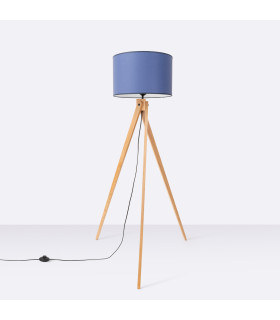 Natt Tripod Floor Lamp Navy Blue Natural Wood 1x E27-2
