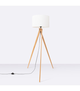 Natt Tripod Floor Lamp White Natural Wood 1x E27-2