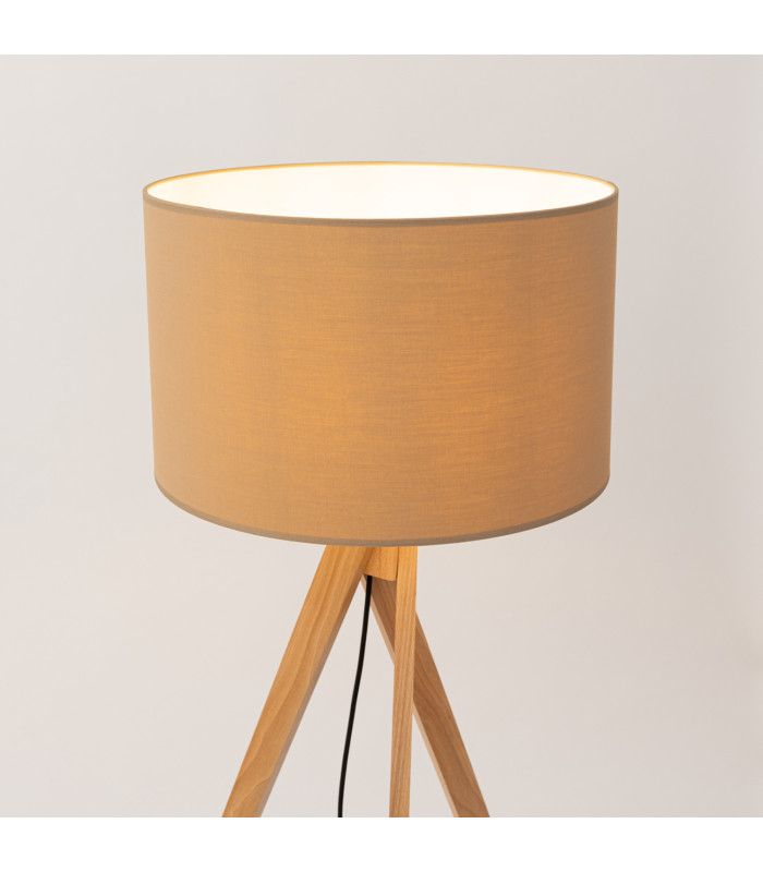 Natt Tripod Floor Lamp Taupe Natural Wood 1x E27-6