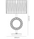 Round Table Lamp with White Shade 1 Light Polished Chrome, Crystal - 3