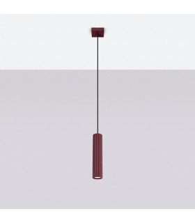 Karbon Slim Pendant Ceiling Light Burgundy 1x GU10-2
