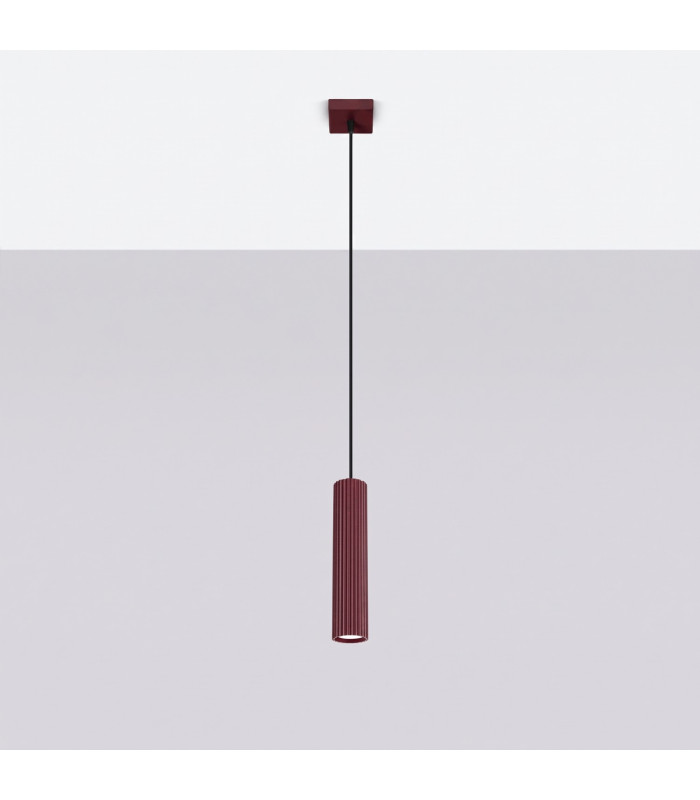 Karbon Slim Pendant Ceiling Light Burgundy 1x GU10-2