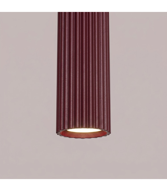 Karbon Slim Pendant Ceiling Light Burgundy 1x GU10-7
