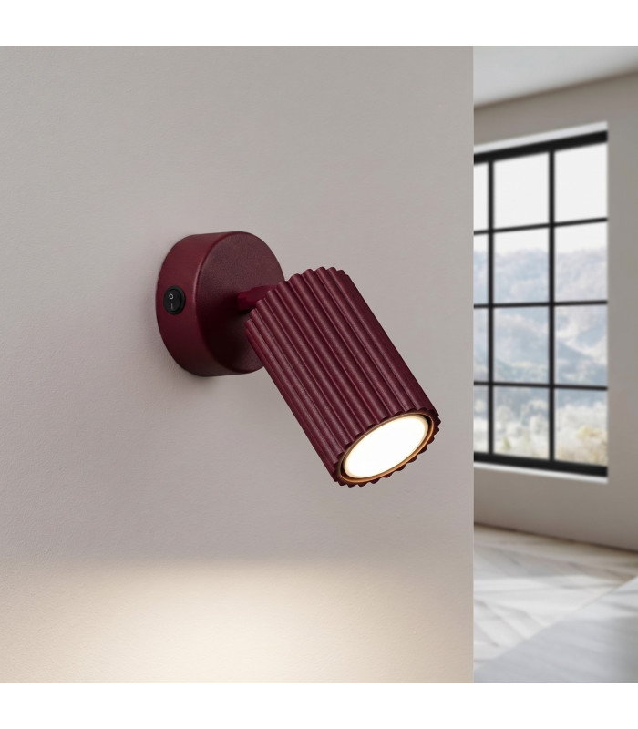 Karbon Single Spotlight with Switch Burgundy 1x GU10-3