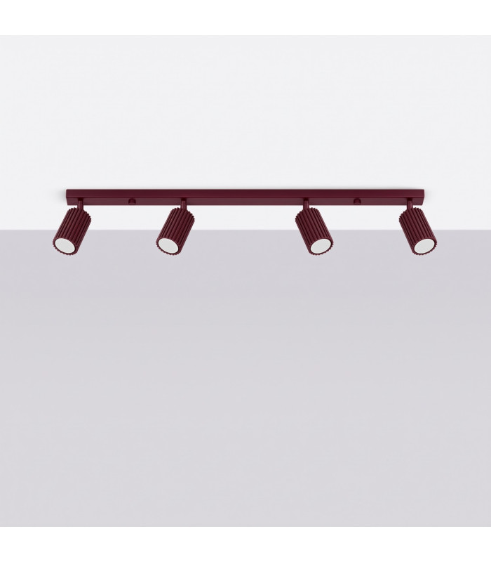 Karbon Ceiling Spotlight Bar Burgundy 4x GU10-2