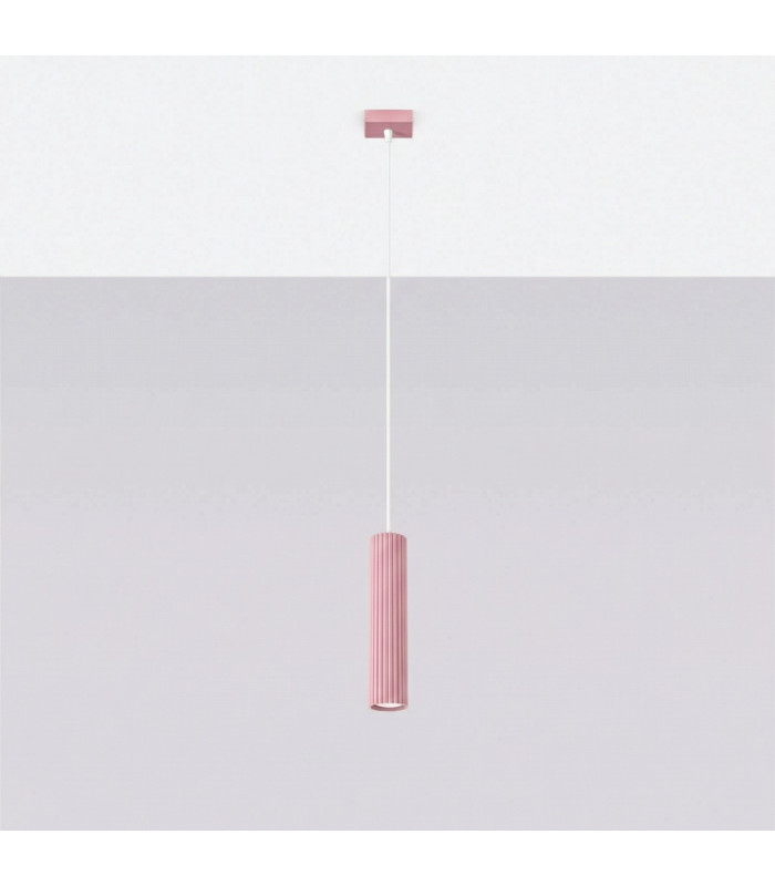 Karbon Slim Pendant Ceiling Light Pink 1x GU10-2