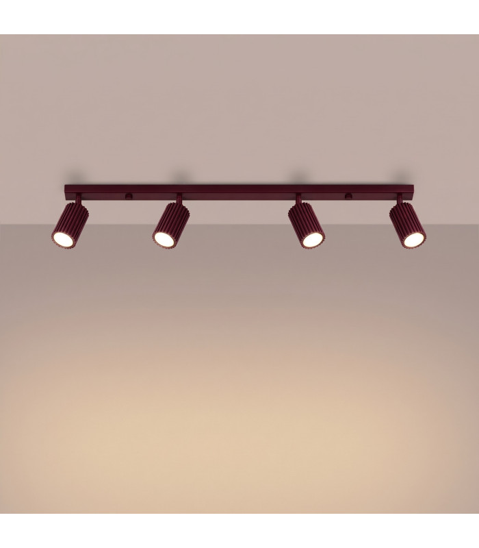 Karbon Ceiling Spotlight Bar Burgundy 4x GU10-3
