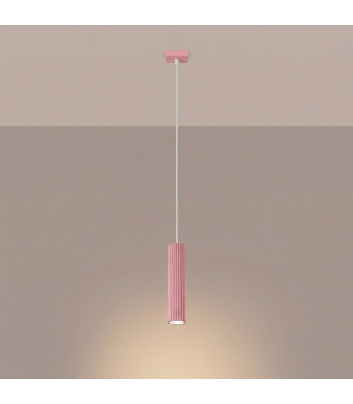 Karbon Slim Pendant Ceiling Light Pink 1x GU10-3
