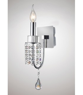 Wall Lamp Switched 1 Candle Light Polished Chrome, Crystal - 2