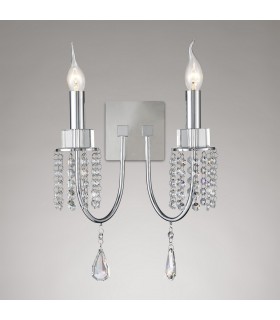 Wall Lamp Switched 2 Candle Light Polished Chrome, Crystal - 2
