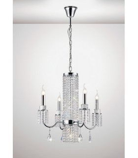 Ceiling Pendant Chandelier 4 Light Polished Chrome, Crystal - 2