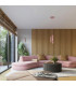 Karbon Slim Pendant Ceiling Light Pink 1x GU10-12