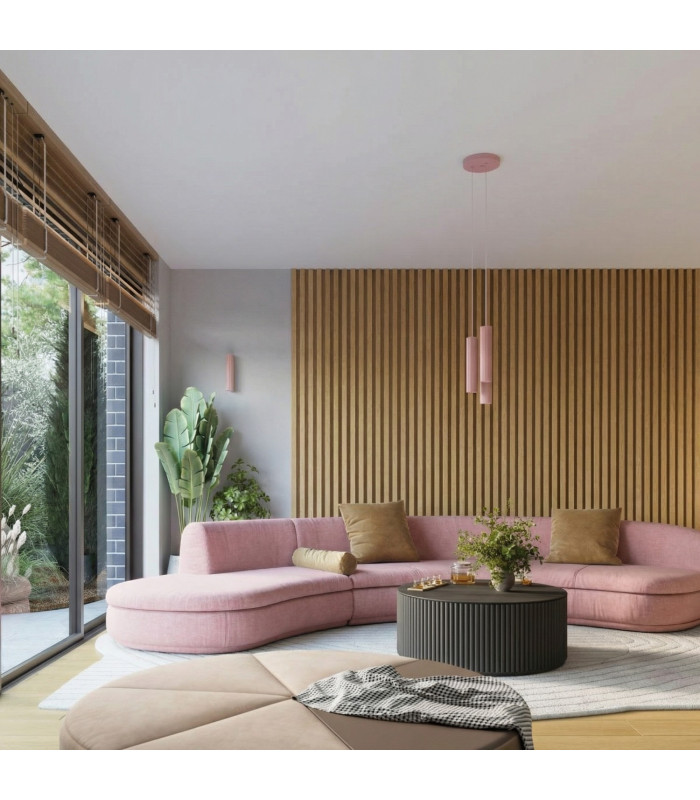 Karbon Slim Pendant Ceiling Light Pink 1x GU10-12