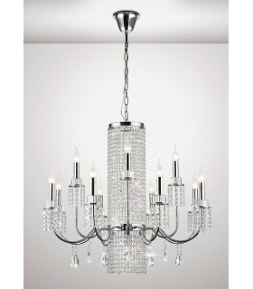 Ceiling Pendant Chandelier 8+4 Light Polished Chrome, Crystal - 2
