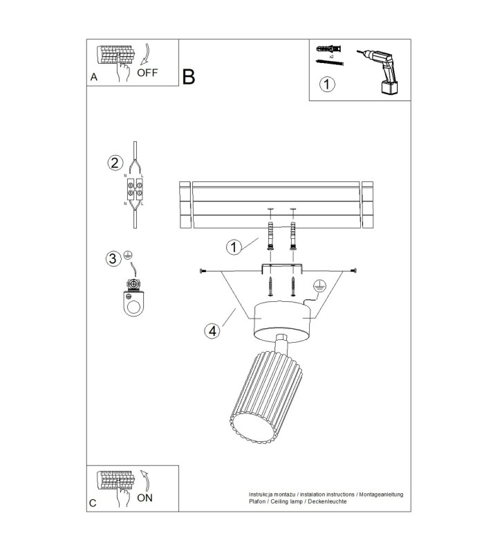 Karbon Ceiling Single Spotlight Taupe 1x GU10-9