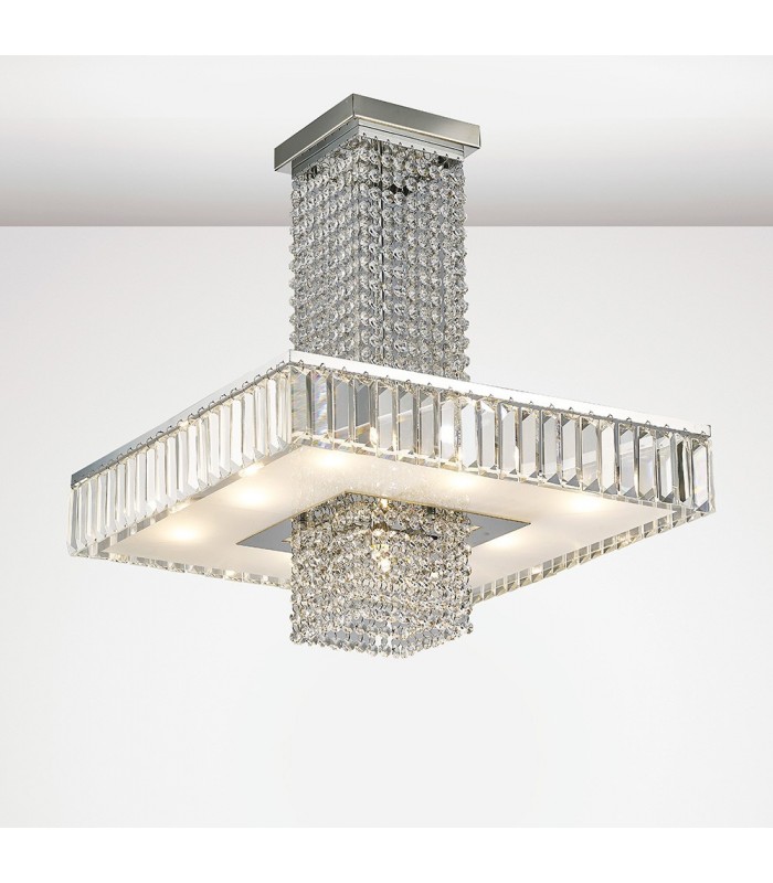 Semi Flush Ceiling 8 Light Polished Chrome, Crystal - 2