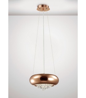 Small Ceiling Pendant 2 Light G9 Polished Copper, Crystal - 2