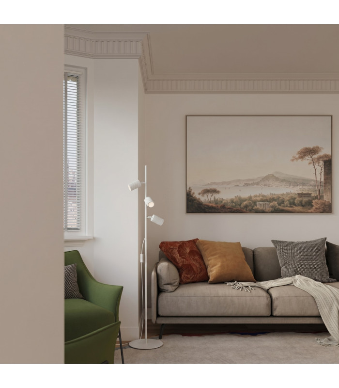 Karbon Multi Arm Floor Lamp White 3x GU10-11