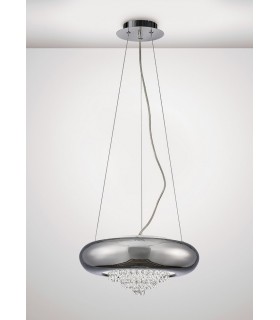 Large Ceiling Pendant 3 Light G9 Polished Chrome, Crystal - 2