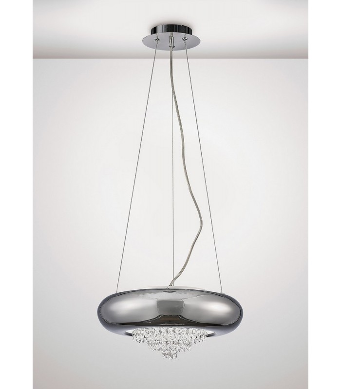 Large Ceiling Pendant 3 Light G9 Polished Chrome, Crystal - 2