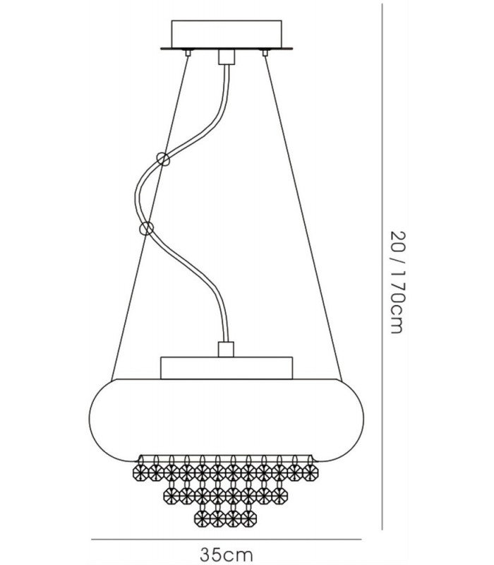 Large Ceiling Pendant 3 Light G9 Polished Chrome, Crystal - 3
