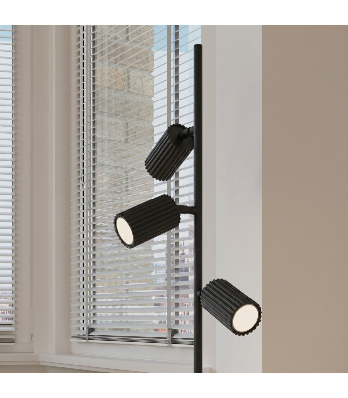Karbon Multi Arm Floor Lamp Black 3x GU10-13