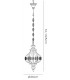 Ceiling Pendant 3 Light E14 Antique Brass, Amber Crystal - 3
