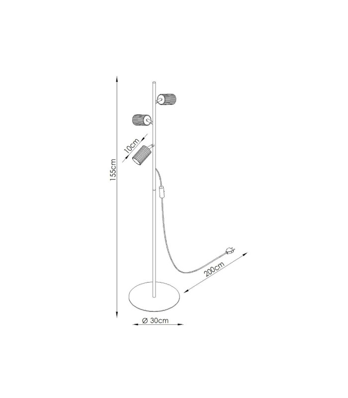 Karbon Multi Arm Floor Lamp Gold 3x GU10-9