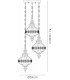 Triple Ceiling Pendant Round 3 Light E27 Antique Brass, Amber Crystal - 3