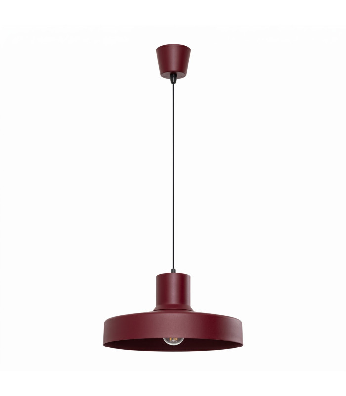 Bilo Dome Pendant Ceiling Light Burgundy 1x E27-1