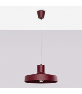 Bilo Dome Pendant Ceiling Light Burgundy 1x E27-2