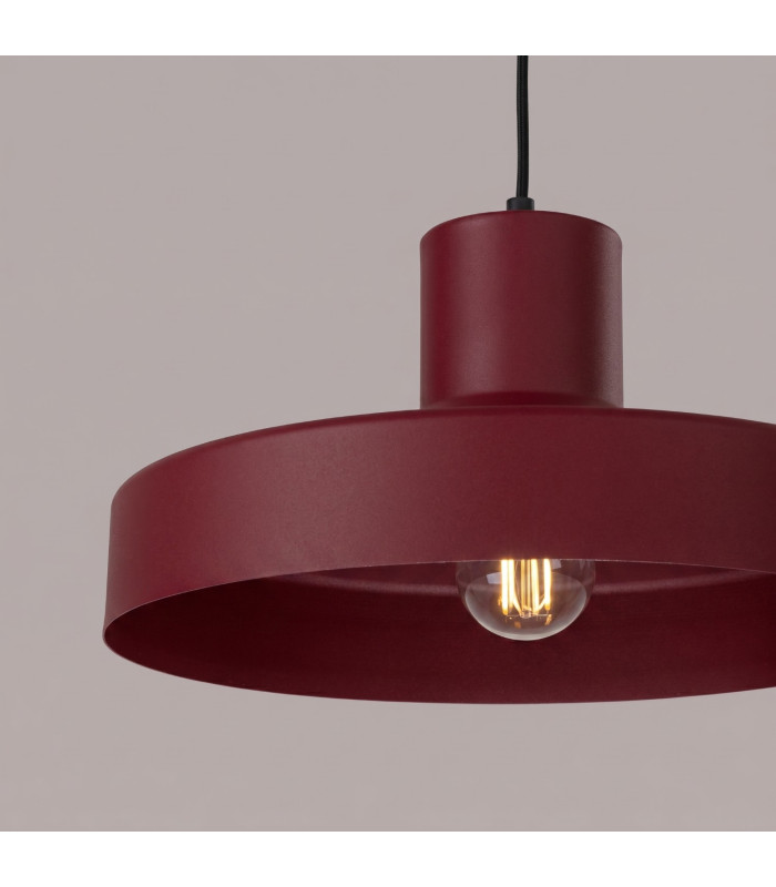 Bilo Dome Pendant Ceiling Light Burgundy 1x E27-4