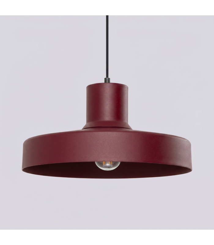 Bilo Dome Pendant Ceiling Light Burgundy 1x E27-5