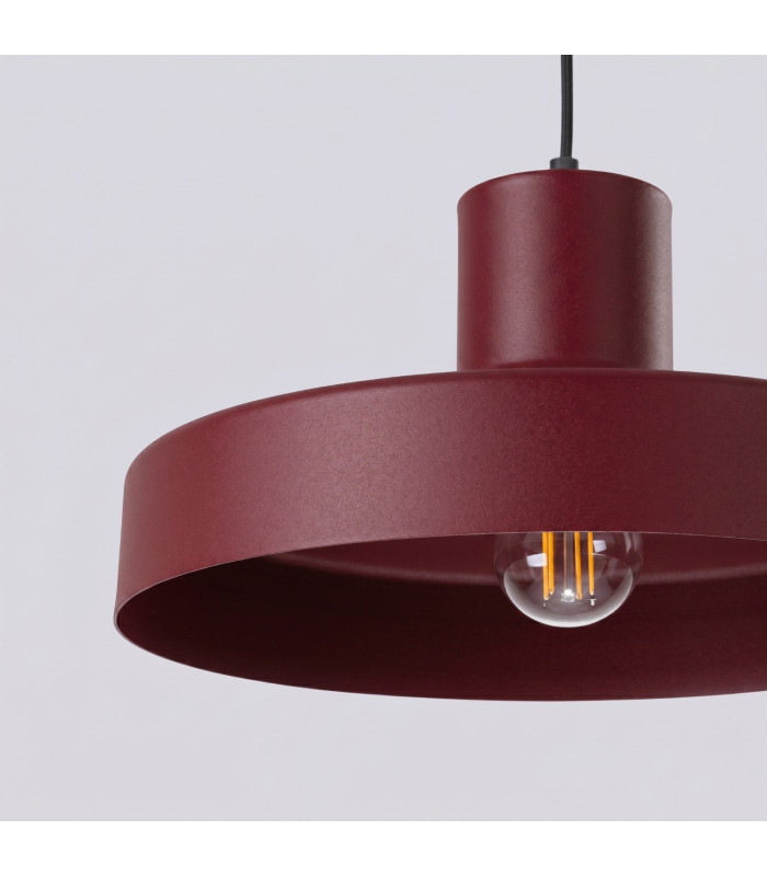 Bilo Dome Pendant Ceiling Light Burgundy 1x E27-6