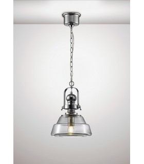 Small Dome Ceiling Pendant E27 Polished Chrome, Clear Glass - 2