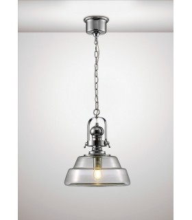 Medium Dome Ceiling Pendant E27 Polished Chrome, Clear Glass - 2