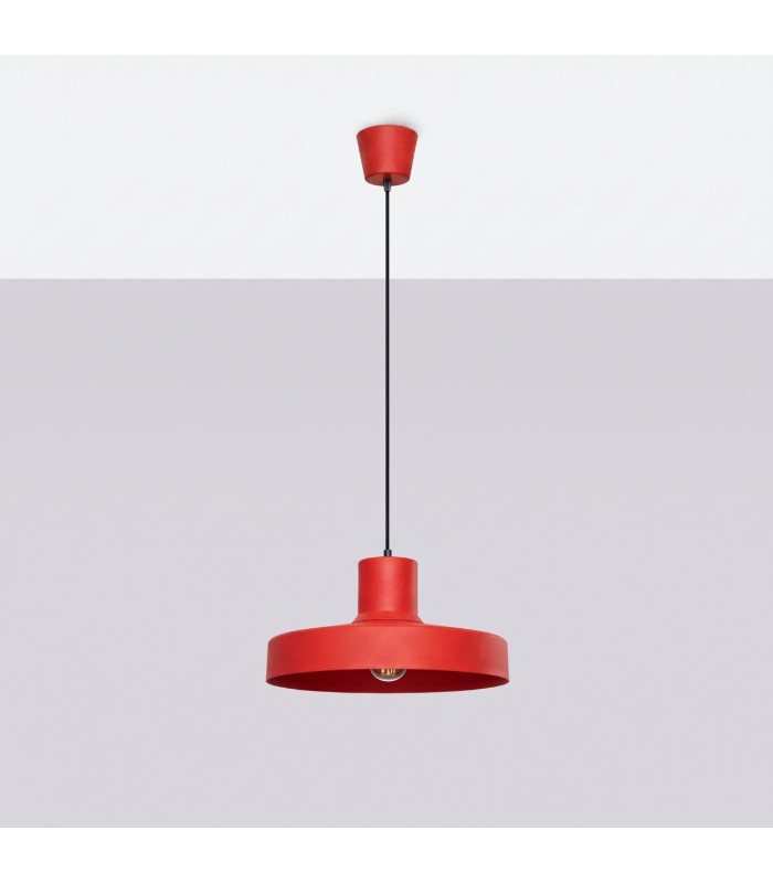 Bilo Dome Pendant Ceiling Light Red 1x E27-2