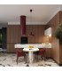 Bilo Dome Pendant Ceiling Light Burgundy 1x E27-12