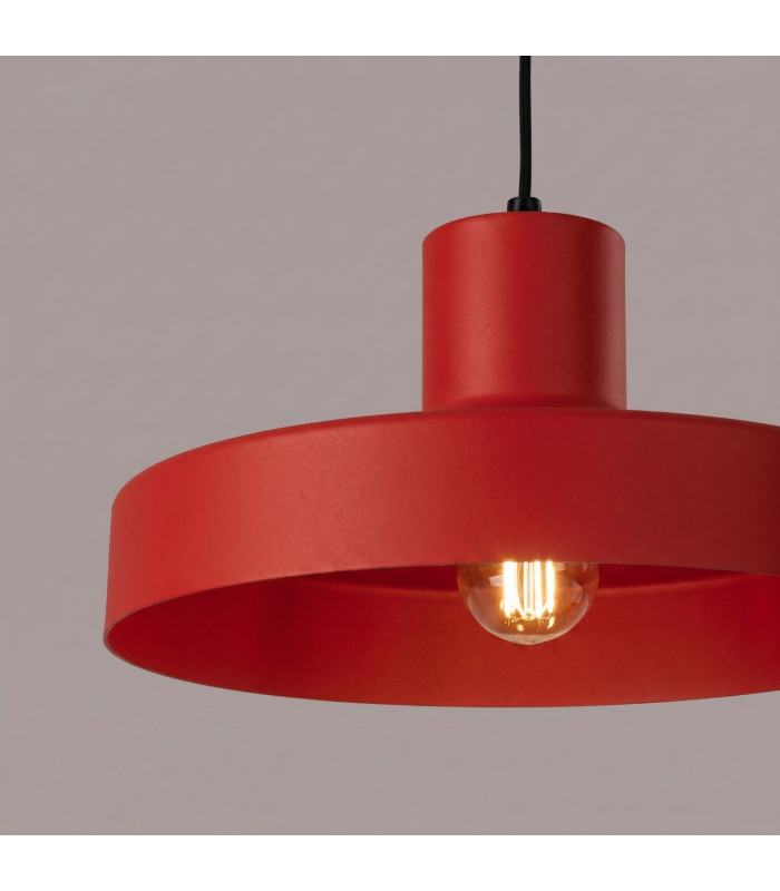 Bilo Dome Pendant Ceiling Light Red 1x E27-4
