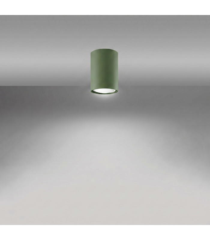 Lagos 10cm Surface Mounted Downlight Olive Green 1x GU10-3